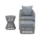 Townchair Outdoor Single Chair with Table and Footrest Grey Colour