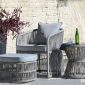 Townchair Outdoor Single Chair with Table and Footrest Grey Colour