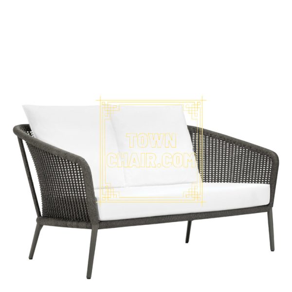 Townchair Rope Sofa Set Black All Weather proof with Cushions (3) Townchair Rope Sofa Set Black All Weather proof with Cushions