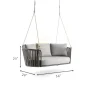 Townchair Two Seater Swing Chair for Garden with Cushions and Rope