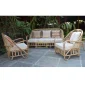 Town Chair Luxury Cane Sofa Set for Resorts and Hotels with Cushions