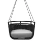 Townchair Outdoor Rope Single Seater Swing Chair for Balcony with Cushions Black Colour