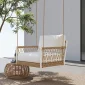 Townchair Outdoor Rope Single Seater Swing Chair for Balcony with Cushions Honey Colour